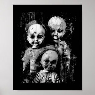 Spuk Creepy Doll Horror Tower Halloween Goth Alt Poster