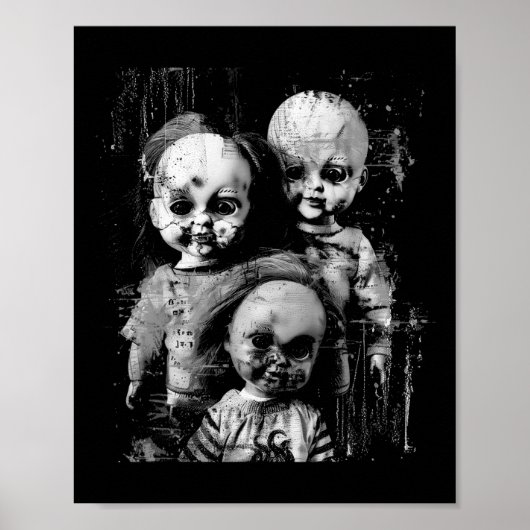 Spuk Creepy Doll Horror Tower Halloween Goth Alt Poster (Vorne)