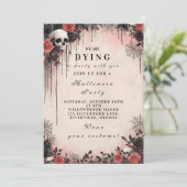 Spuk Crimson-Rose Halloween Night Einladung (Stehend Vorderseite)
