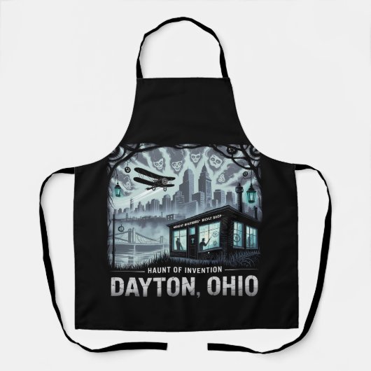 Spuk Dayton Ohio Gothic Skyline Design Schürze (Vorderseite)