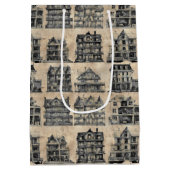 Spuk Dollhouse Gothic Halloween Mittlere Geschenktüte (Rückseite)