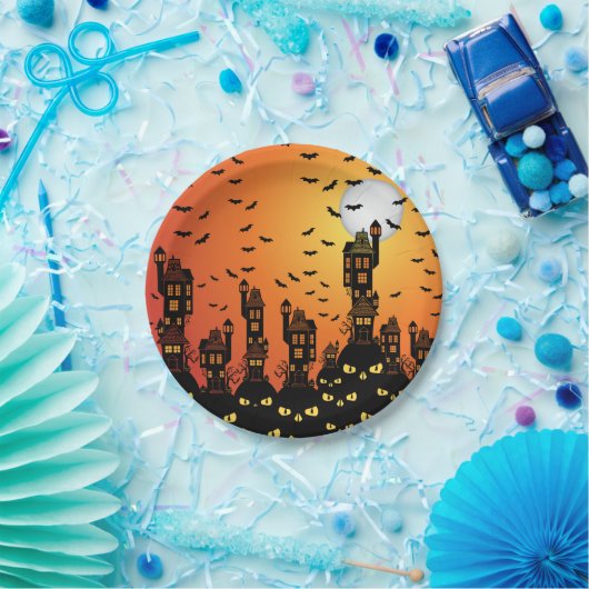 Spuk Dorfplatte Pappteller (Party)