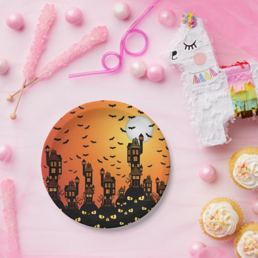 Spuk Dorfplatte Pappteller (Party)