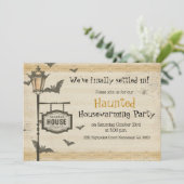 Spuk Einladung zu Halloween Housewarming (Stehend Vorderseite)