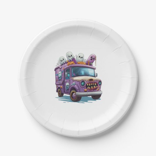 Spuk Eiskrem LKW Pappteller (Vorderseite)