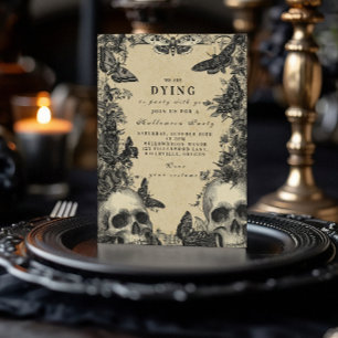 Spuk Elegance Party Skull und Moth Gothic Einladung