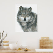 "Spuk Eyes" Wolf Poster von Artist Carla Kurt (Küche)