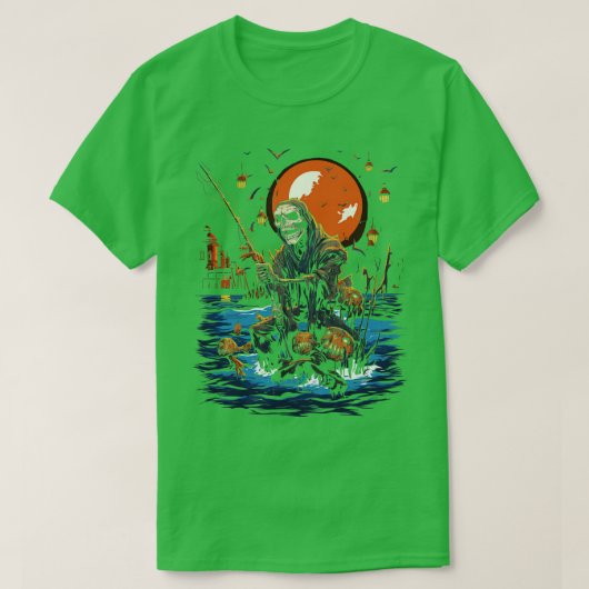 Spuk Fangreise heißer Halloween Angler 2 T-Shirt (Design vorne)