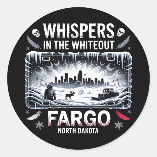 Spuk Fargo North Dakota Snow Horror Runder Aufkleber (Vorderseite)