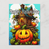 Spuk Festhaus | Frohe Halloween Postkarte (Vorderseite)