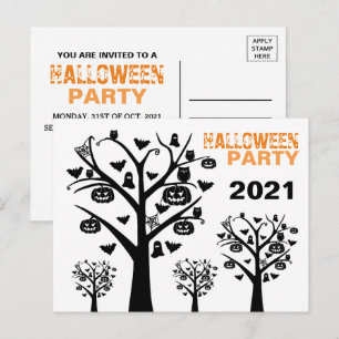 Spuk Forest Halloween Einladung Postkarte