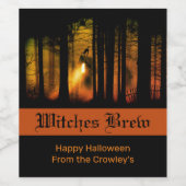 Spuk Forest Halloween Weinetikett (Einzelnes Label)