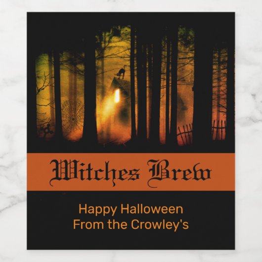 Spuk Forest Halloween Weinetikett (Einzelnes Label)