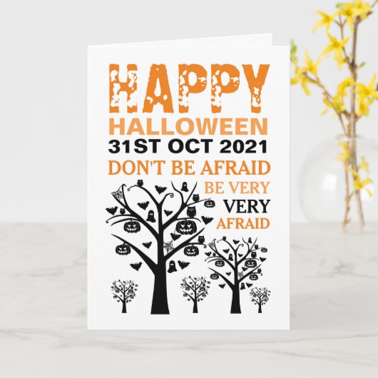 Spuk Forest Happy Halloween Karte (Gelbe Blume)