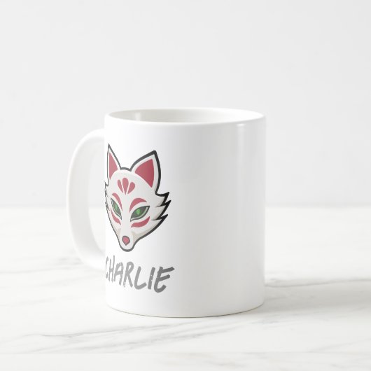 Spuk Fox Mask - Personalisiert Kaffeetasse (Vorderseite Links)