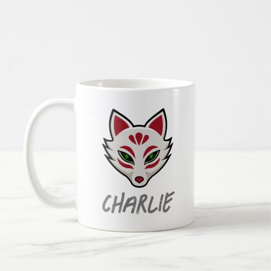 Spuk Fox Mask - Personalisiert Kaffeetasse (Links)