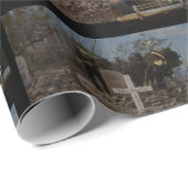 Spuk Friedhof im Grabstein Geschenkpapier (Rolleneckpunkt)