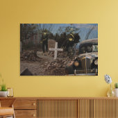 Spuk Friedhof im Grabstein Leinwanddruck (Insitu (Wohnzimmer))
