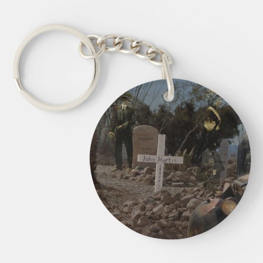 Spuk Friedhof im Grabstein Schlüsselanhänger (Vorderseite)