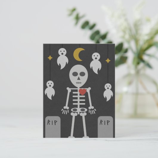 Spuk Friedhof Postkarte (Stehend Vorderseite)