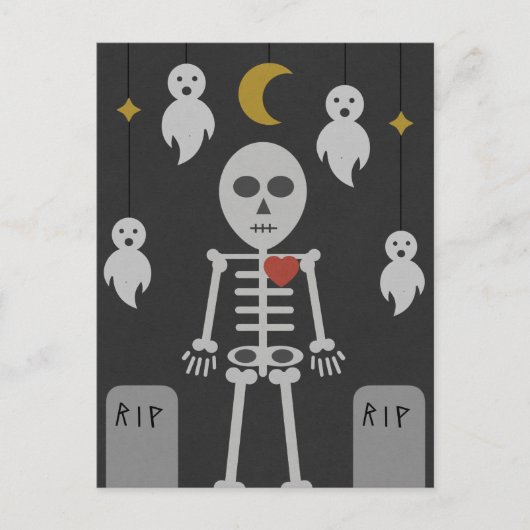 Spuk Friedhof Postkarte (Vorderseite)