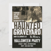 Spuk Friedhof Thema Escape Room Halloween Einladung (Vorderseite)