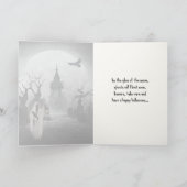 Spuk Friedhof und Torhüter Beängstigendes Hallowee Karte (Innenseite)