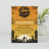 Spuk Friedhofspooky Halloween Geburtstag Einladung (Stehend Vorderseite)