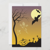 Spuk Friedhofsszene, Halloween Dankeskarte (Vorderseite)