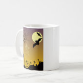 Spuk Friedhofsszene, Halloween Kaffeetasse (Vorderseite Links)