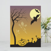 Spuk Friedhofsszene, Halloween Karte (Stehend Vorderseite)