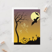 Spuk Friedhofsszene, Halloween Karte (Vorderseite/Rückseite Beispiel)