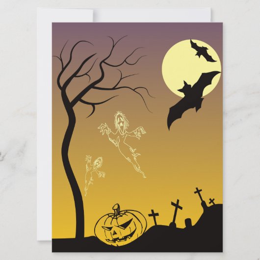 Spuk Friedhofsszene, Halloween Karte (Vorderseite)