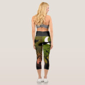 Spuk Friedhofszene Halloween Capri Leggings (Rückseite)