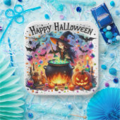 Spuk, fröhliches Halloween-Hexenpapierplatte Pappteller (Party)