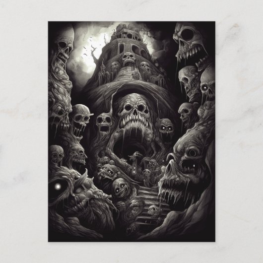 Spuk Gebäude Monsters Horror Postkarte (Vorderseite)