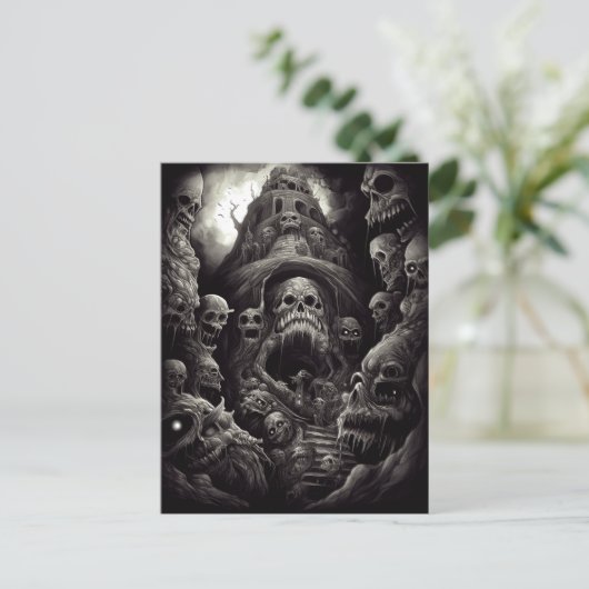 Spuk Gebäude Monsters Horror Postkarte (Stehend Vorderseite)