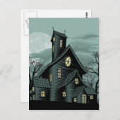 Spuk Geisterhaus-Szenenbild Postkarte (Vorne/Hinten)