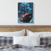 Spuk Geisterschiff bei Nachtfantasie Leinwanddruck (Insitu (Schlafzimmer))