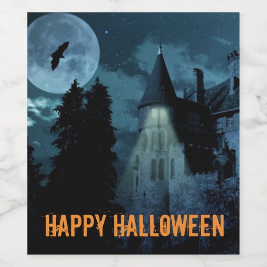 Spuk Goth Mansion Halloween Weinetikett (Einzelnes Label)