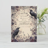 Spuk Gothic Crow Halloween-Nacht Einladung (Stehend Vorderseite)