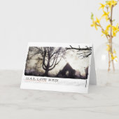 Spuk gotische Friedhofsphotographie Halloweens Karte (Gelbe Blume)