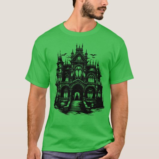 Spuk gotische Kathedrale Dark Fantasy Church T-Shirt (Vorderseite)