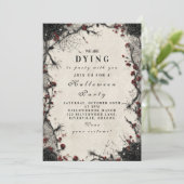 Spuk gotische Rose Halloween Feier Einladung (Stehend Vorderseite)