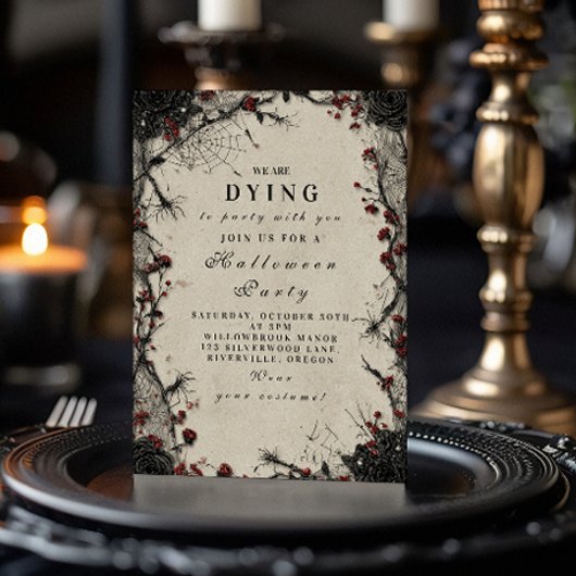 Spuk gotische Rose Halloween Feier Einladung