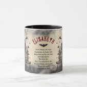 Spuk gotisches Dracula-Schloss Vintages Halloween Tasse (Zentrum)