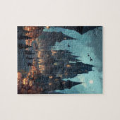 Spuk gotisches Schloss Halloween Puzzle - Hexen (Horizontal)