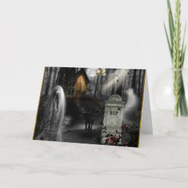 Spuk Grabstein des Friedhofs Halloween Karte