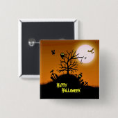 Spuk Grave Yard Halloween Dekorativ Button (Vorne & Hinten)