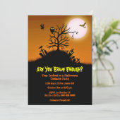Spuk Grave Yard Halloween-Party Einladung (Stehend Vorderseite)
